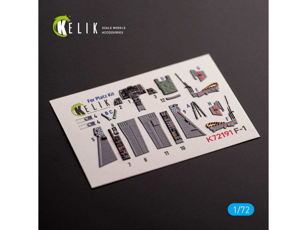 F-1 Support Fighter - interior 3D decals for Platz kit (for. Platz)