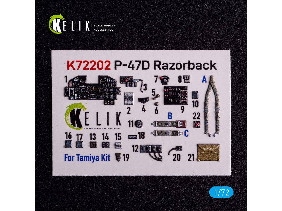 P-47D Razorback - interior 3D decals for Tamiya kit