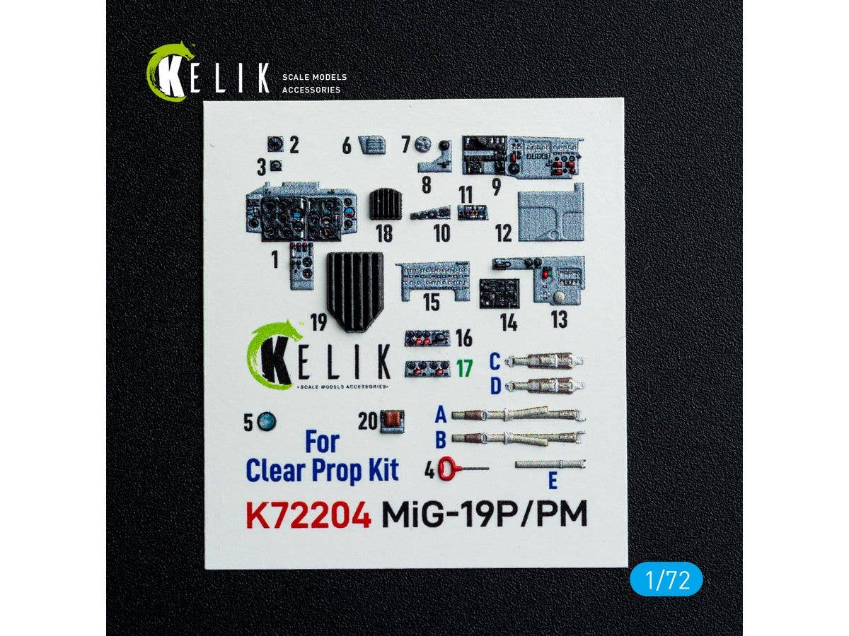 MiG-19P/PM - interior 3D decals for ClearProp kit (For ClearProp)
