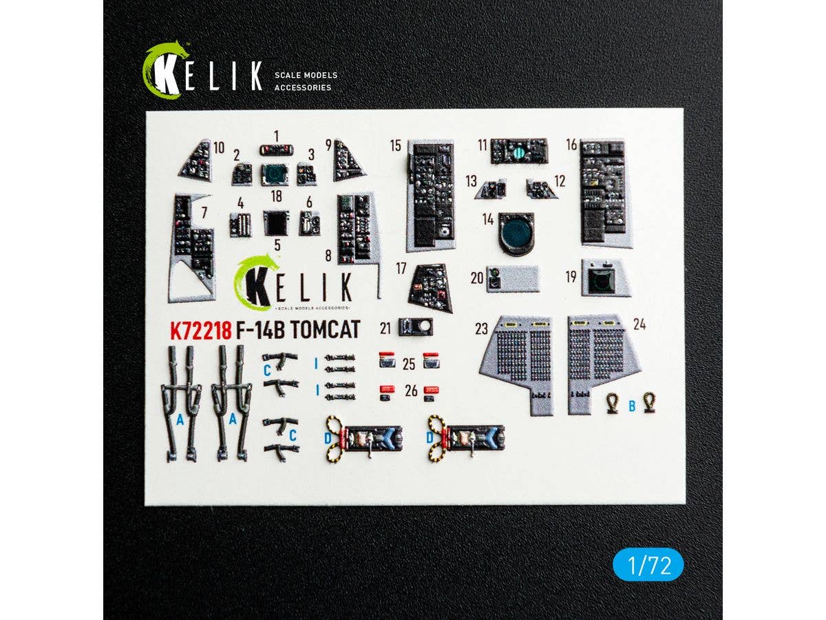 F-14B Tomcat - interior 3D decals for HobbyBoss kit (For HobbyBoss)