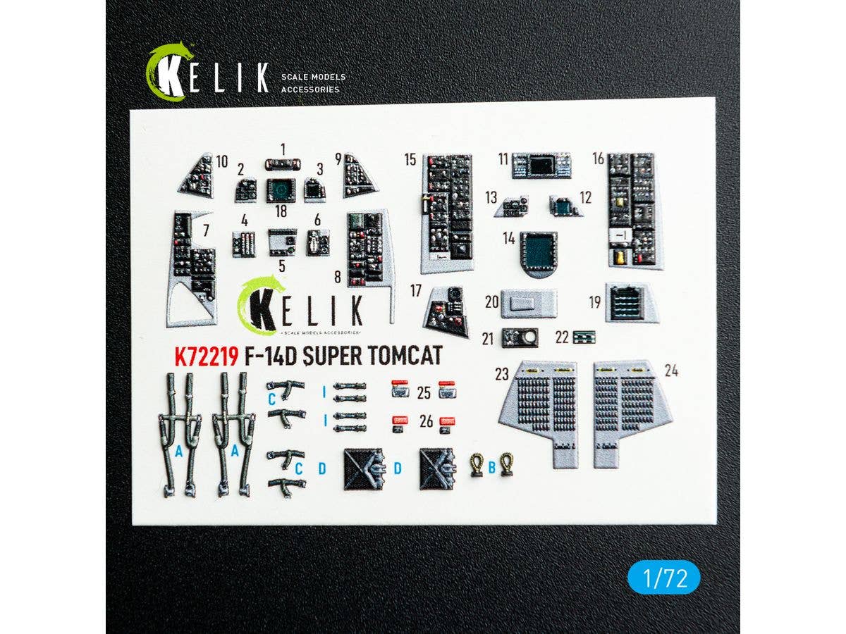 F-14D Super Tomcat - interior 3D decals for HobbyBoss kit (For HobbyBoss)