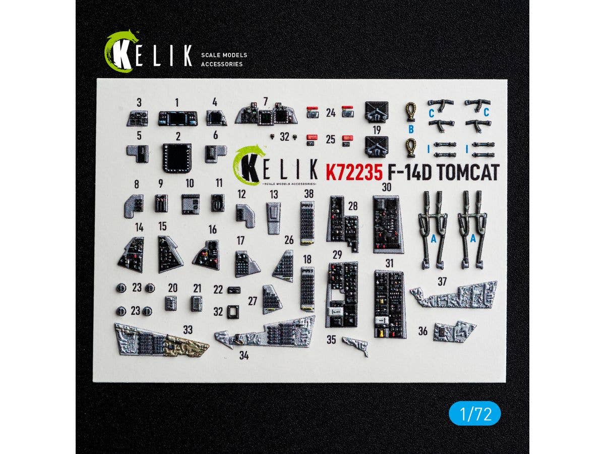 F-14D Tomcat - interior 3D decals for Tamiya kit