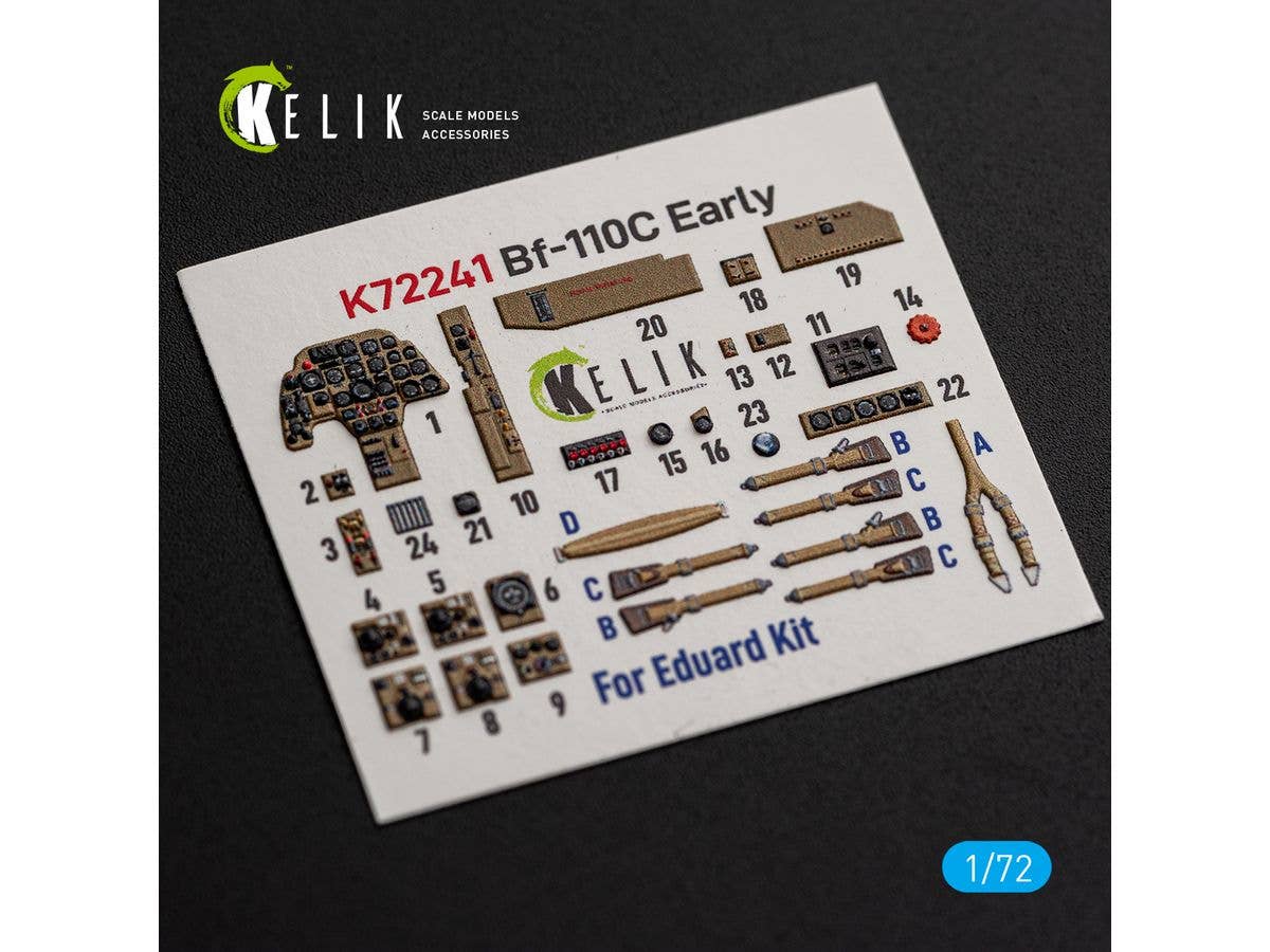 Bf110C Early - interior 3D decals for Eduard kit