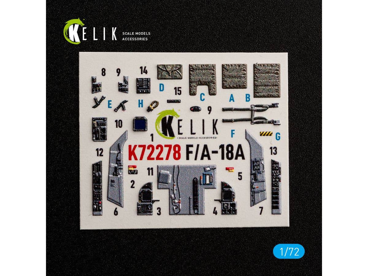 F/A-18A - interior 3D decals for Academy 12411 kit