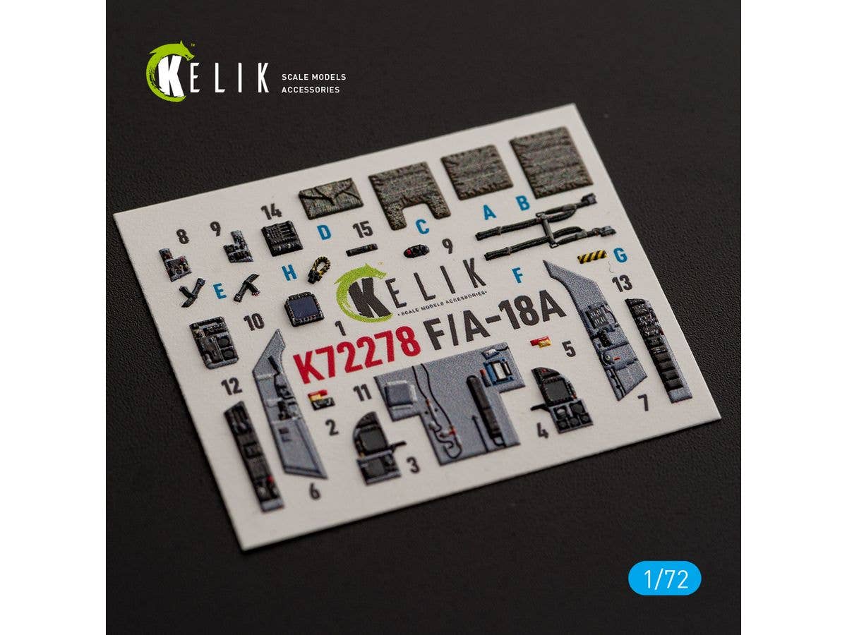 F/A-18A - interior 3D decals for Academy 12411 kit