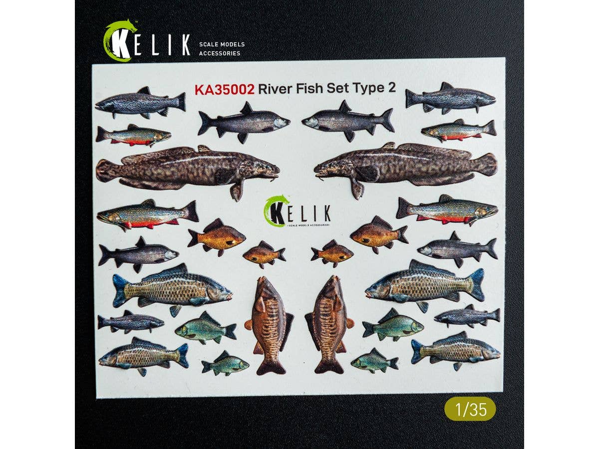 River Fish set Type 2 - 3D Decal for dioramas