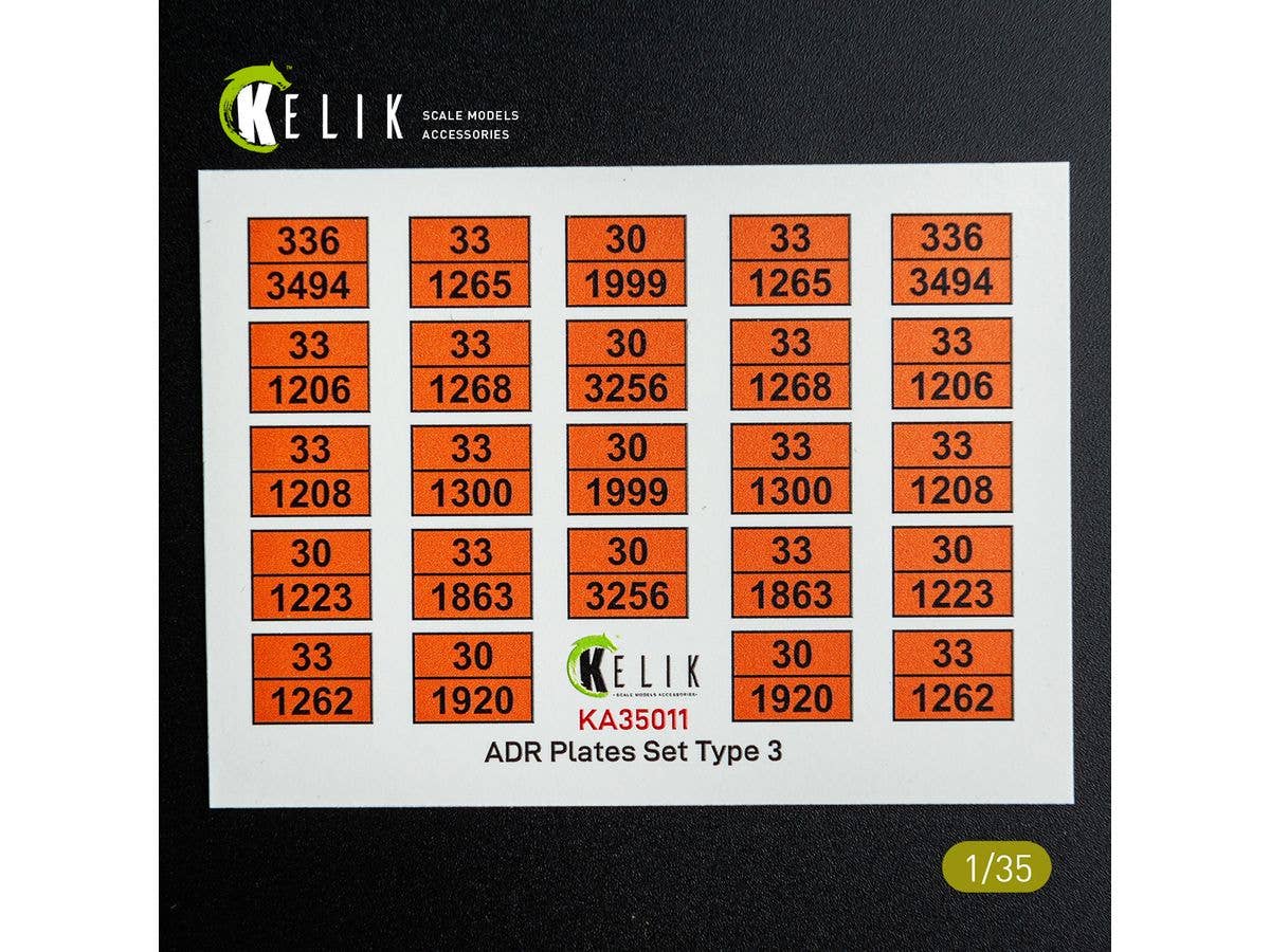 ADR Plates Set Type 3 - Decal for models