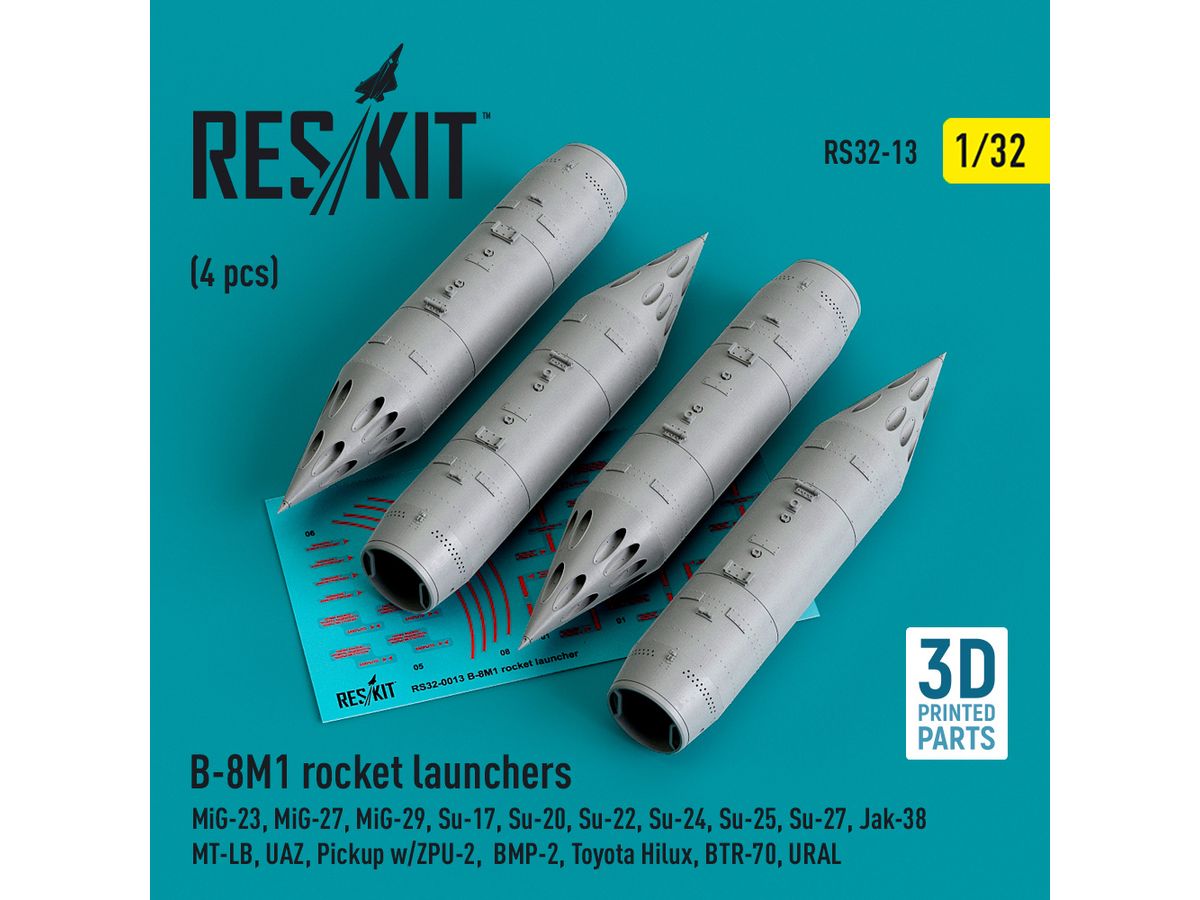 B-8M1 rocket launchers (4 pcs) (3D Printed)