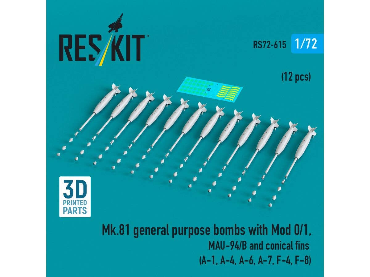 Mk.81 general purpose bombs with Mod 0/1, MAU-94/B and conical fins (12 pcs)