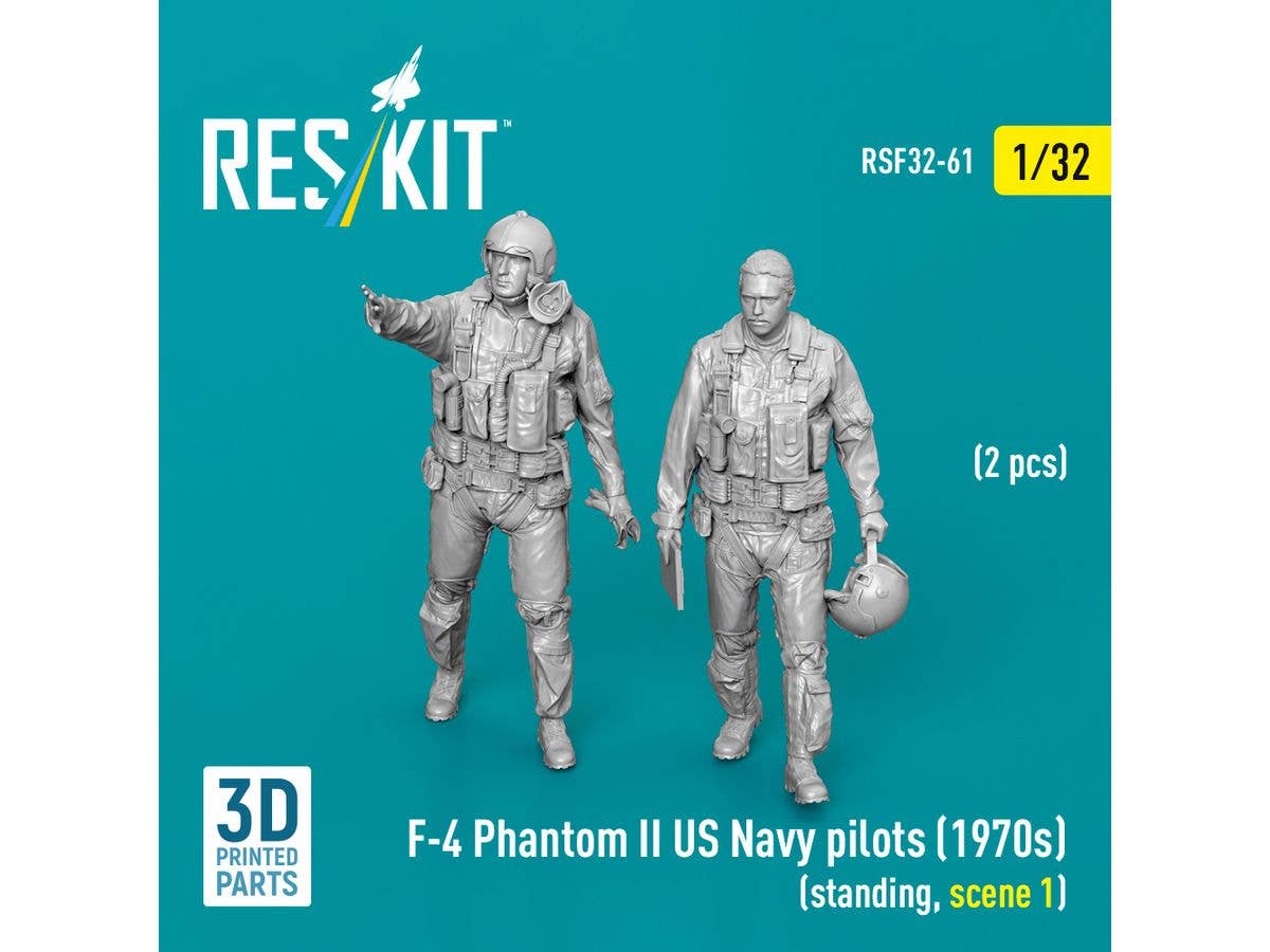F-4 Phantom II US Navy pilots (1970s) (standing, scene 1) (2 pcs)