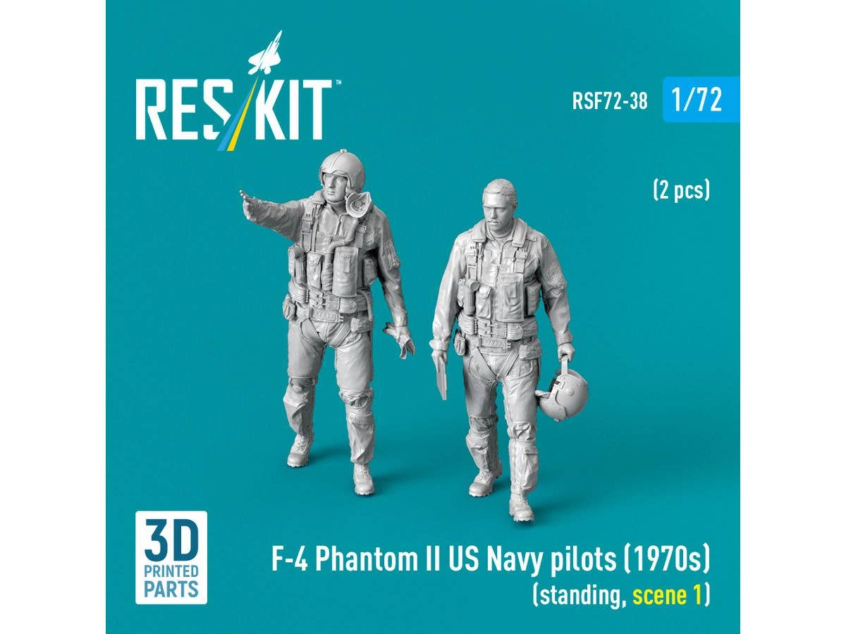 F-4 Phantom II US Navy pilots (1970s) (standing, scene 1) (2 pcs)