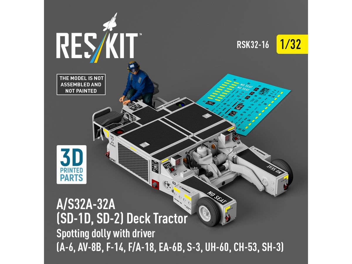 A/S32A-32A (SD-1D, SD-2) Deck Tractor Spotting dolly with driver (3D Printed model kit)