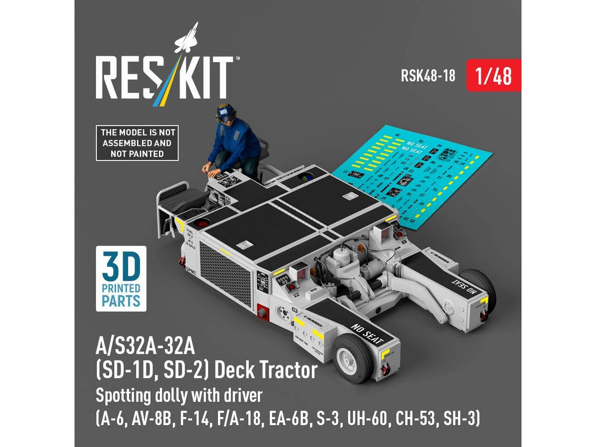 A/S32A-32A (SD-1D, SD-2) Deck Tractor Spotting dolly with driver (3D Printed model kit)