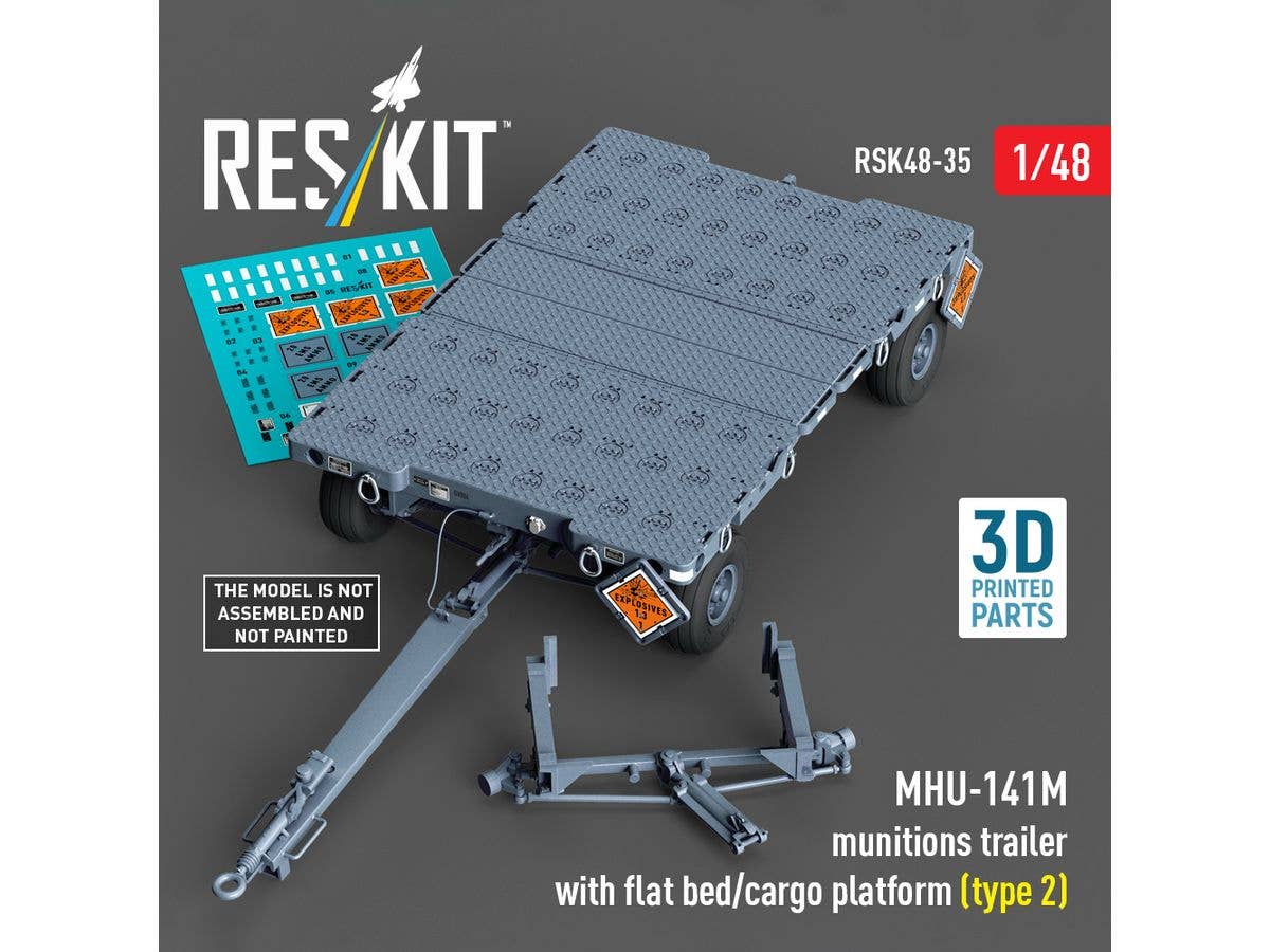 MHU-141M munitions trailer with flat bed/cargo platform (type 2) (3D Printed model kit)