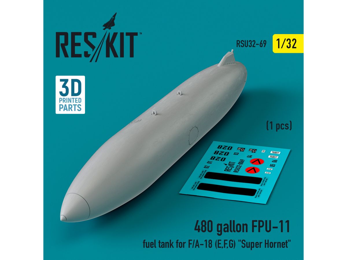 480 gallon FPU-11 fuel tank for F/A-18 (E,F,G) Super Hornet (1 pcs) (3D Printed)