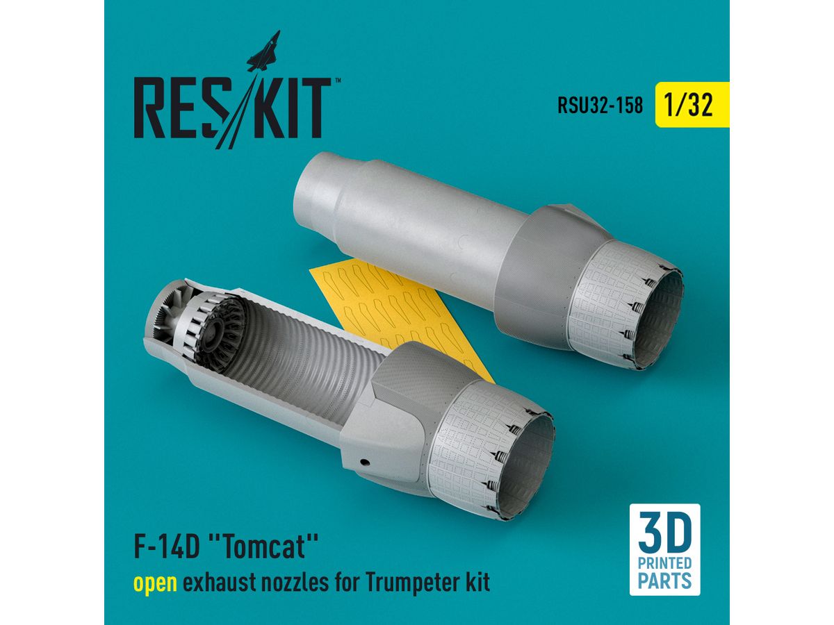 F-14D Tomcat open exhaust nozzles for Trumpeter kit (3D Printed)