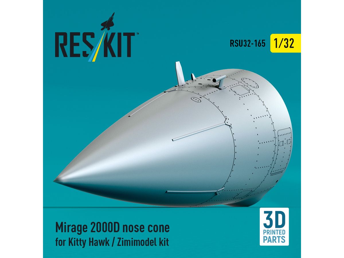 Mirage 2000D nose cone for Kitty Hawk / Zimimodel kit (3D Printed)