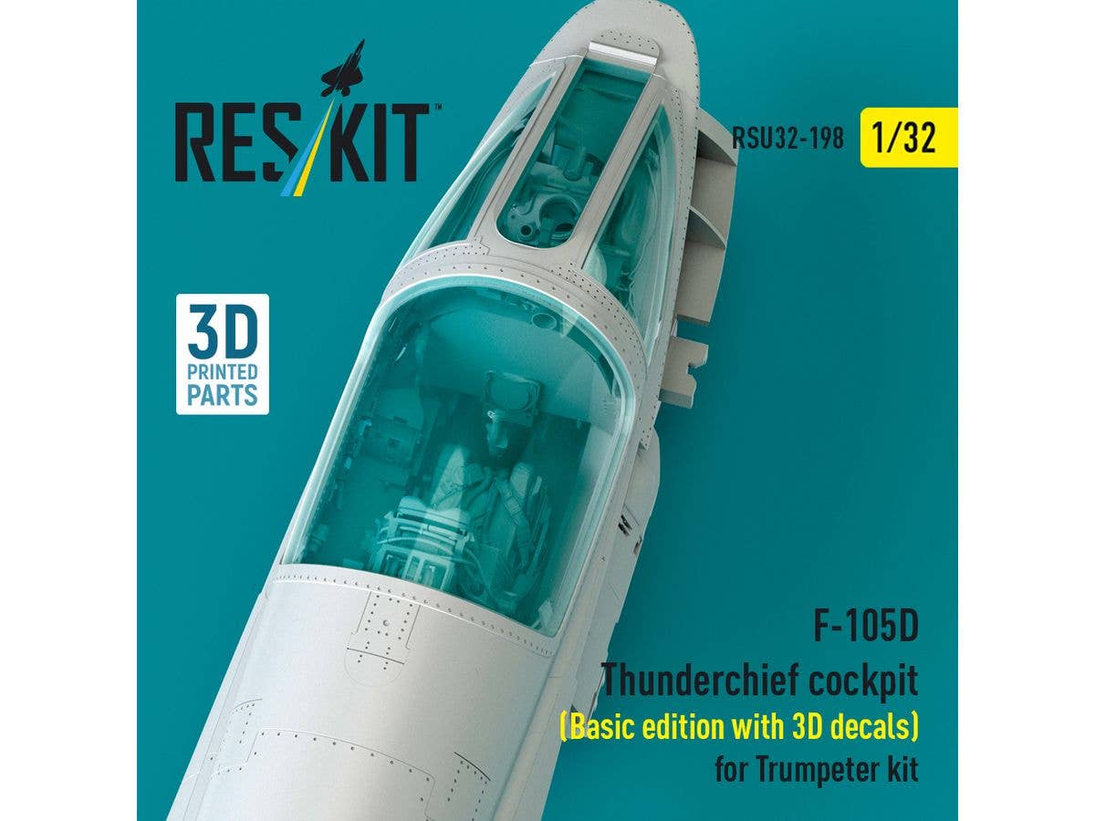 F-105D Thunderchief cockpit (Basic edition with 3D decals) for Trumpeter kit (3D Printed)