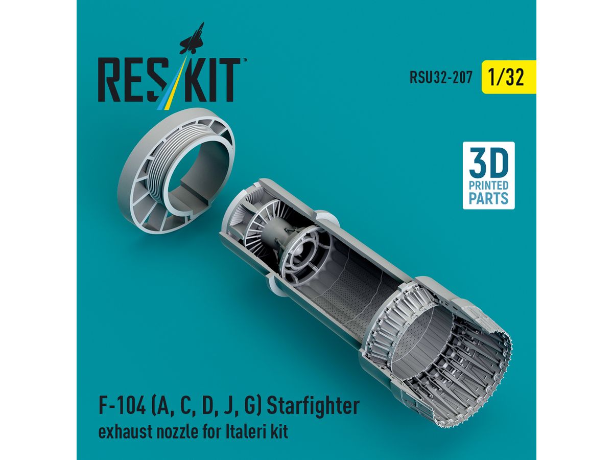 F-104 (A, C, D, J, G) Starfighter exhaust nozzle for Italeri kit (3D Printed)