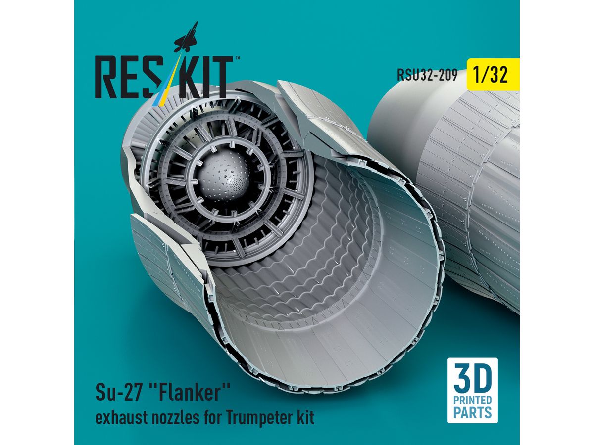 Su-27 Flanker exhaust nozzles for Trumpeter kit (3D Printed)
