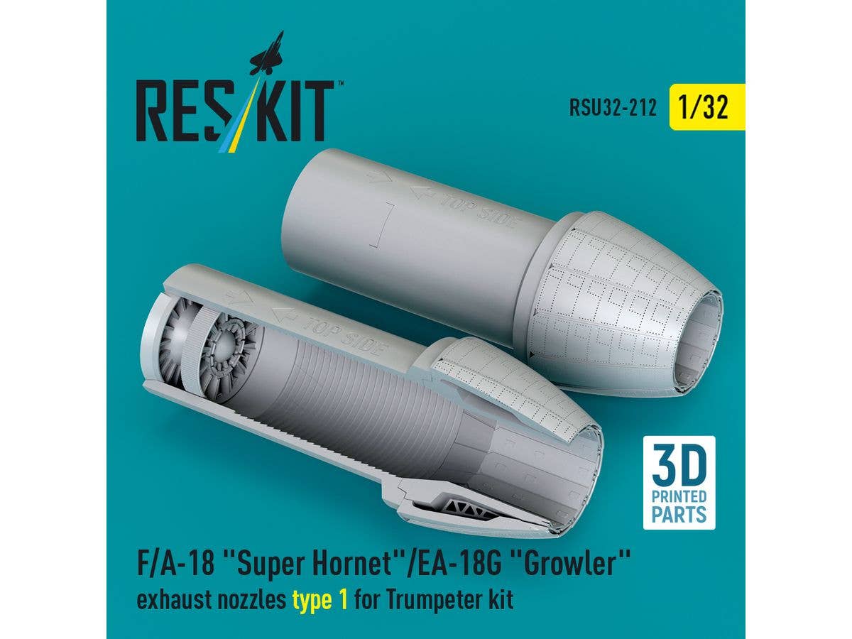 F/A-18 Super Hornet/EA-18G Growler exhaust nozzles type 1 for Trumpeter kit