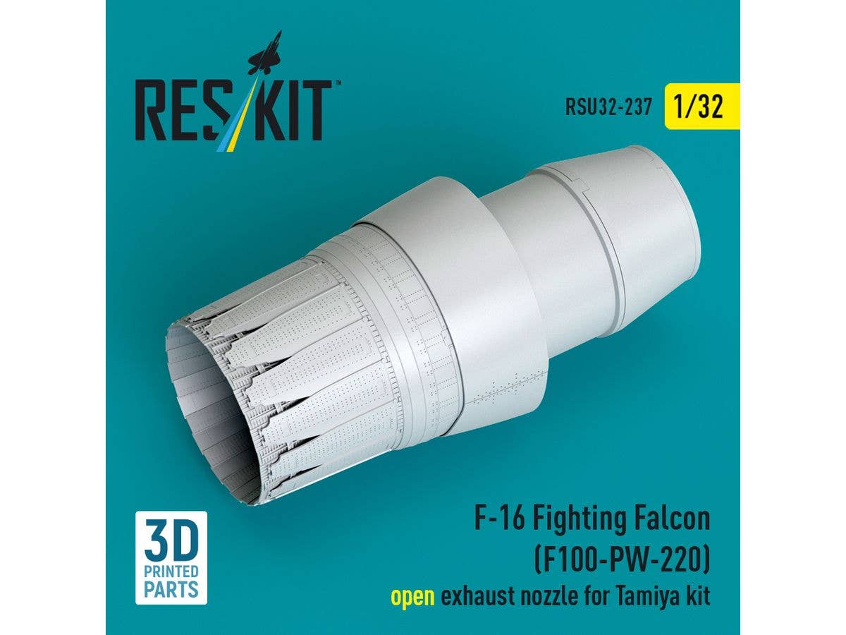 F-16 Fighting Falcon (F100-PW-220) open exhaust nozzle for Tamiya kit (3D Printed)