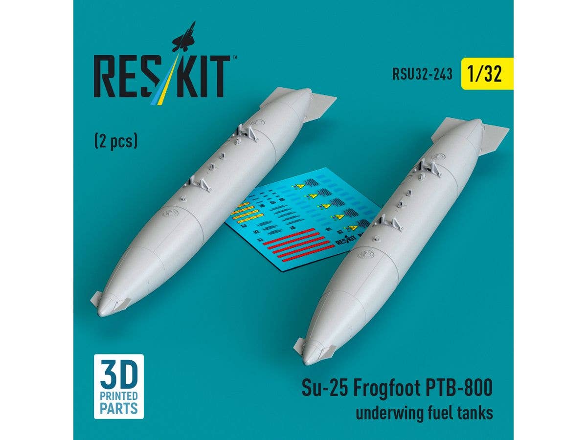 Su-25 Frogfoot PTB-800 underwing fuel tanks (2 pcs) (3D Printed)