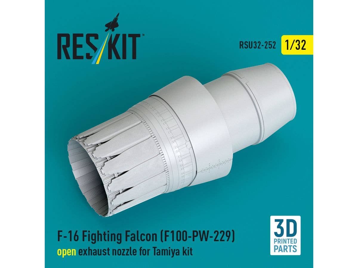 F-16 Fighting Falcon (F100-PW-229) open exhaust nozzle for Tamiya kit (3D Printed)