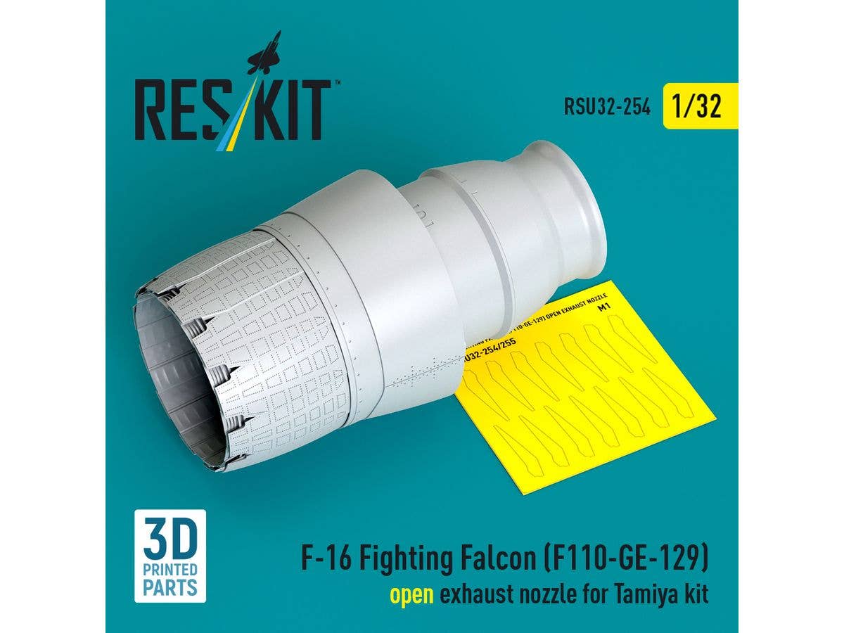 F-16 Fighting Falcon (F110-GE-129) open exhaust nozzle for Tamiya kit (3D Printed)