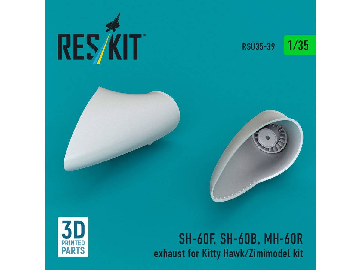 SH-60F, SH-60B, MH-60R exhaust for Kitty Hawk/Zimimodel kit (3D Printed)