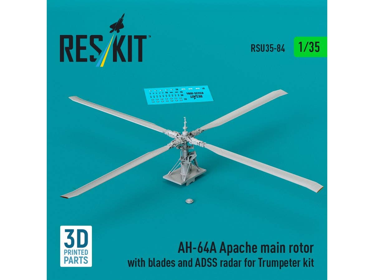 AH-64A Apache main rotor with blades and ADSS radar for Trumpeter kit (3D Printed)