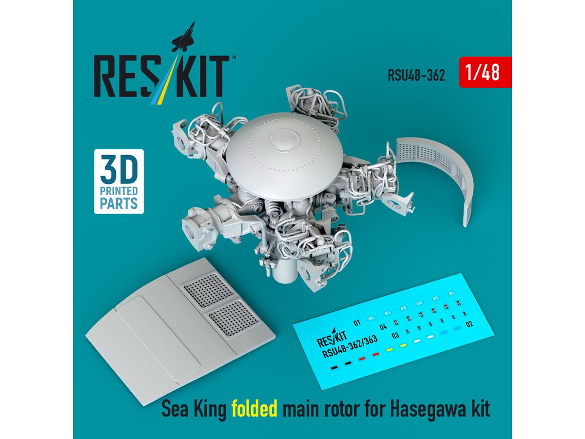 Sea King folded main rotor for Hasegawa kit (3D Printed)