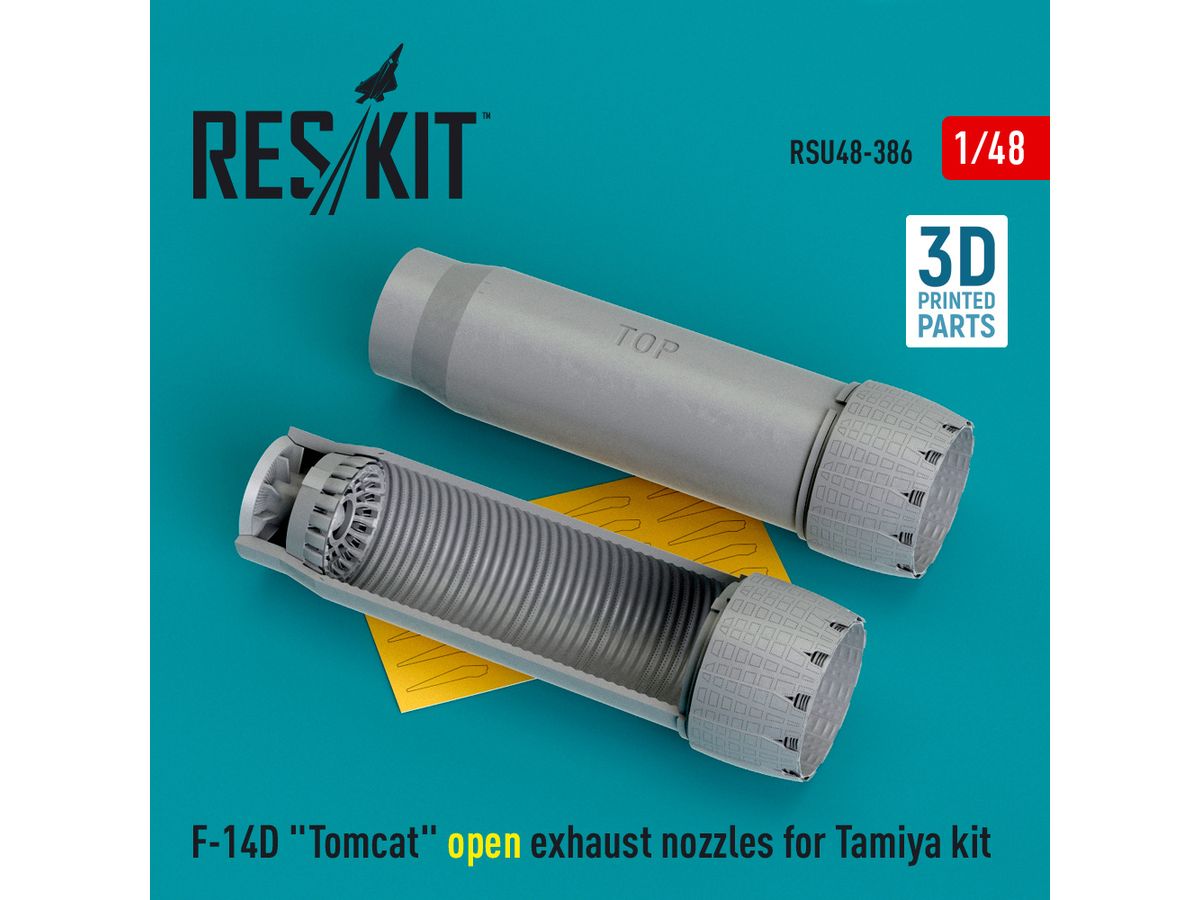 F-14D Tomcat open exhaust nozzles for Tamiya kit (3D Printed)