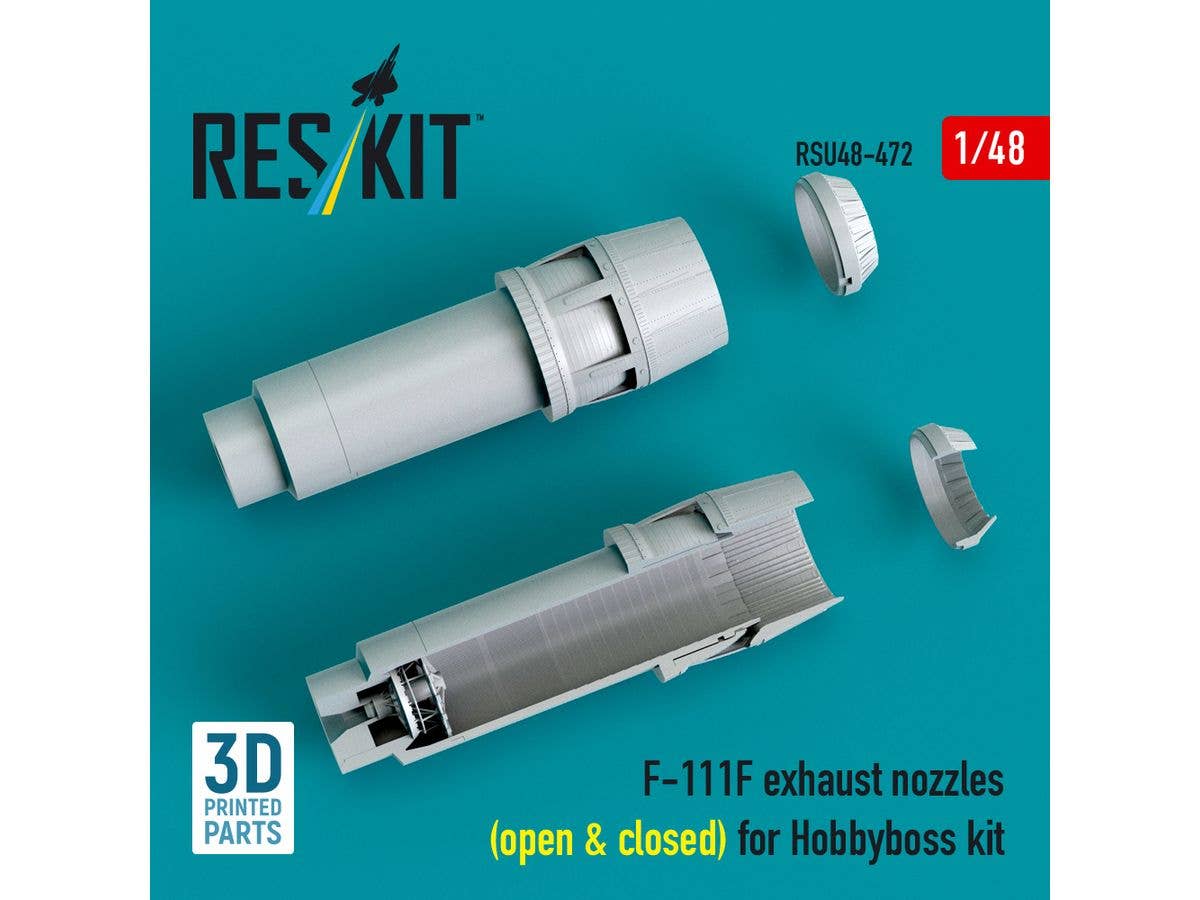 F-111F exhaust nozzles (open & closed) for Hobbyboss kit (3D Printed)