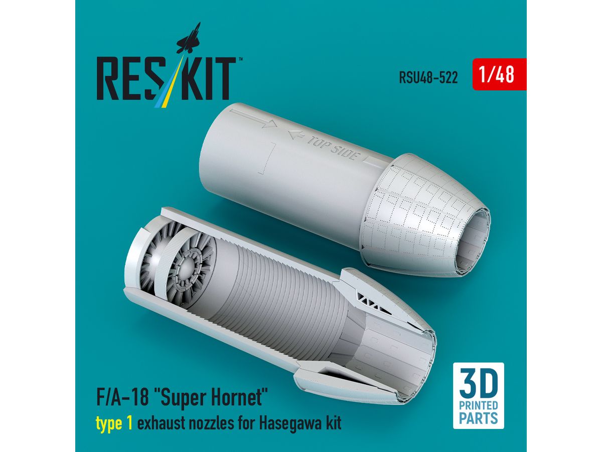 F/A-18 Super Hornet type 1 exhaust nozzles for Hasegawa kit (3D Printed)