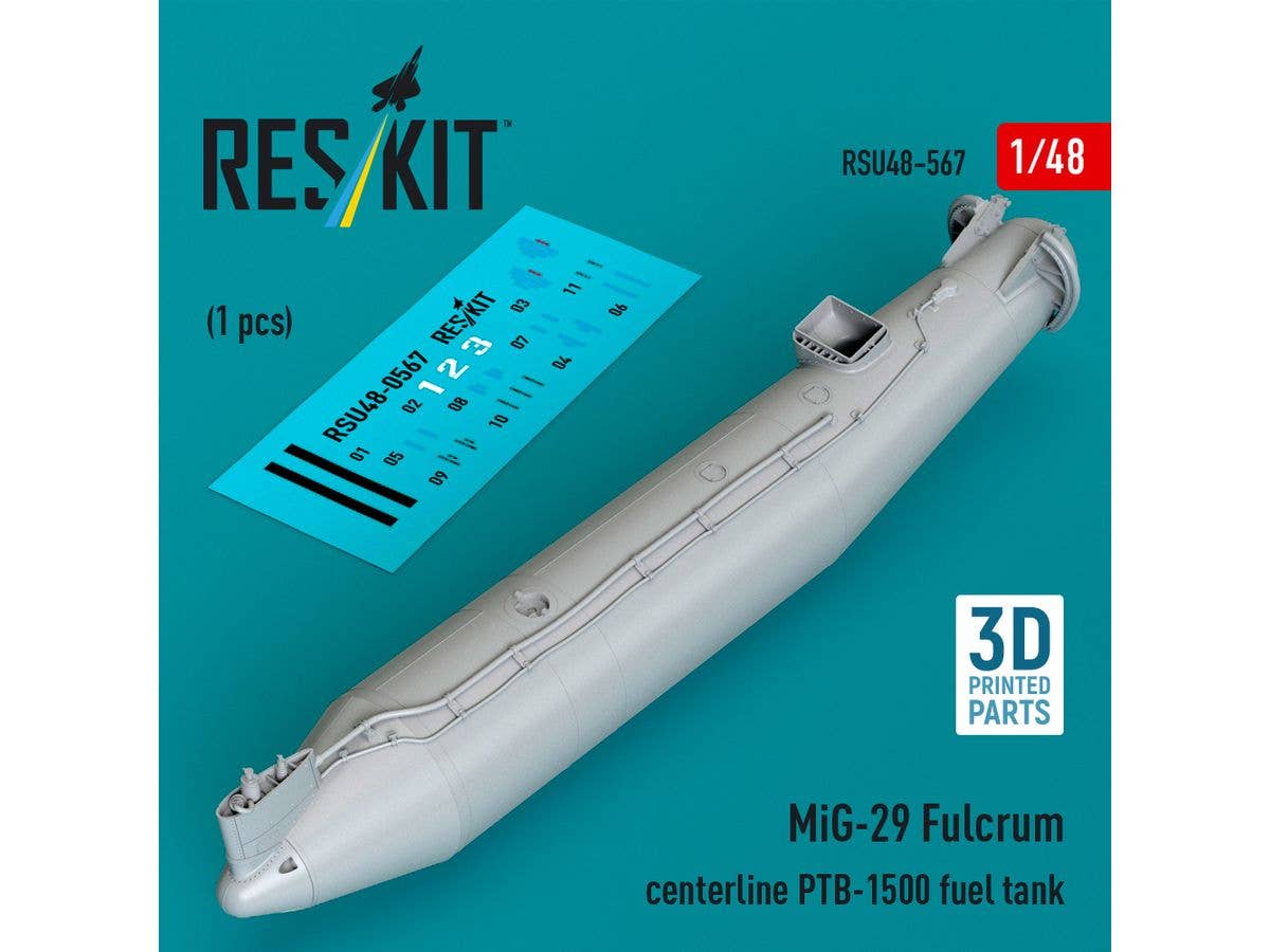 MiG-29 Fulcrum centerline PTB-1500 fuel tank (1pcs) (3D Printed)