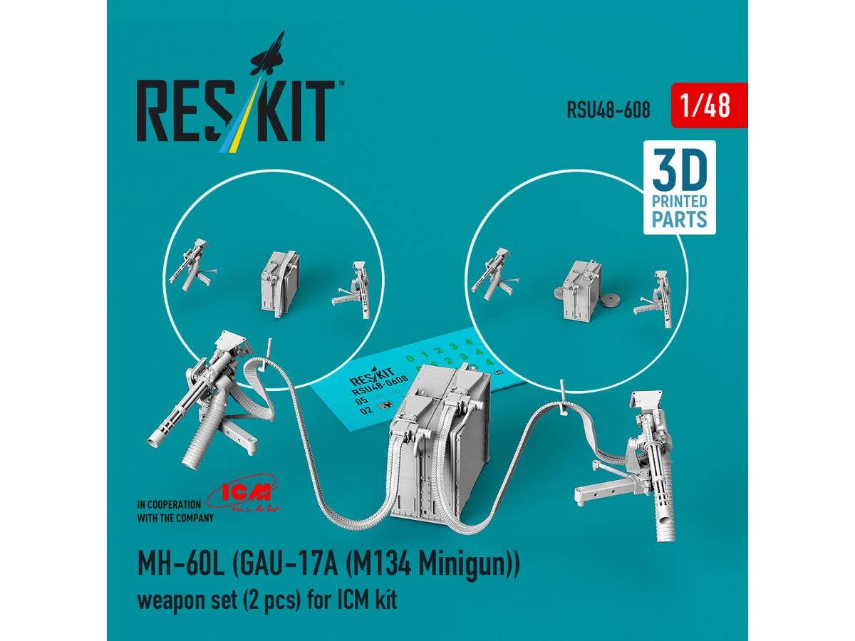 MH-60L (GAU-17A (M134 Minigun)) weapon set (2 pcs) for ICM kit