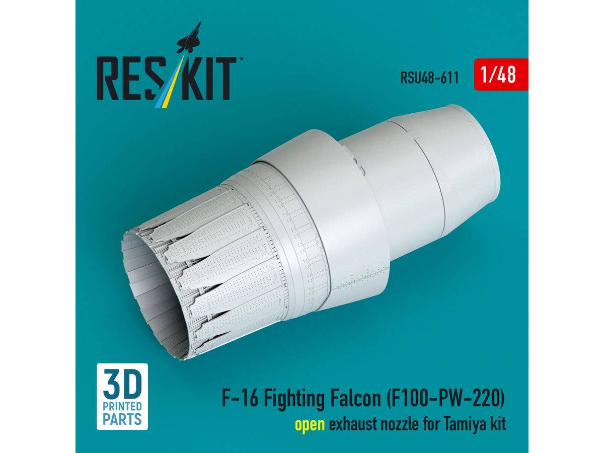 F-16 Fighting Falcon (F100-PW-220) open exhaust nozzle for Tamiya kit (3D Printed)