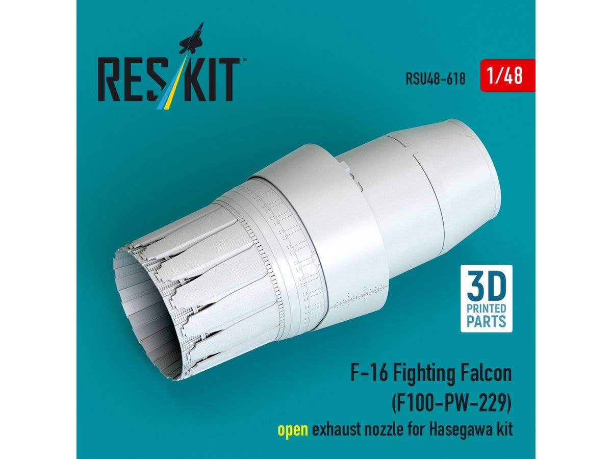 F-16 Fighting Falcon (F100-PW-229) open exhaust nozzle for Hasegawa kit (3D Printed)