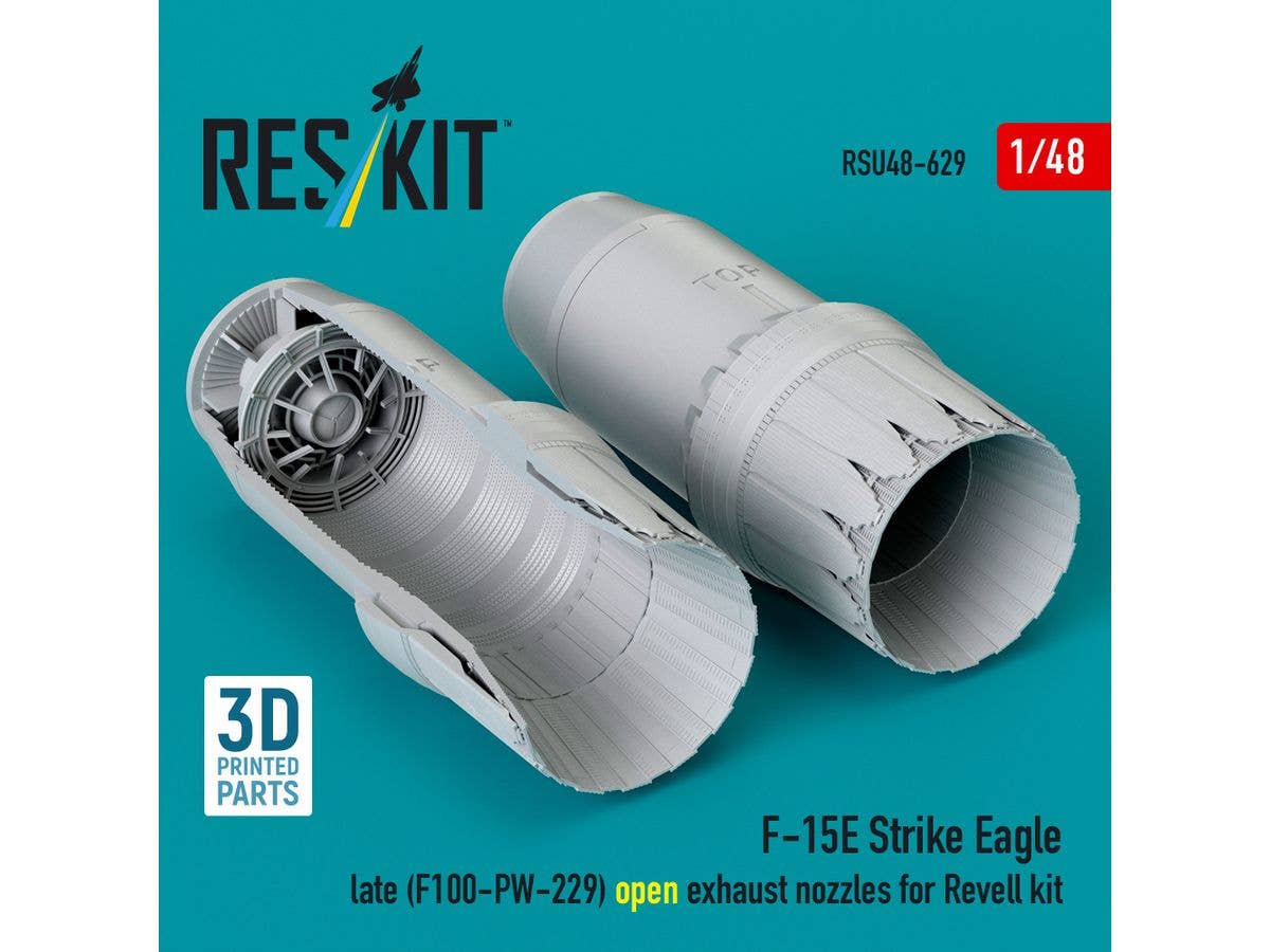 F-15E Strike Eagle late (F100-PW-229) open exhaust nozzles for Revell kit (3D Printed)