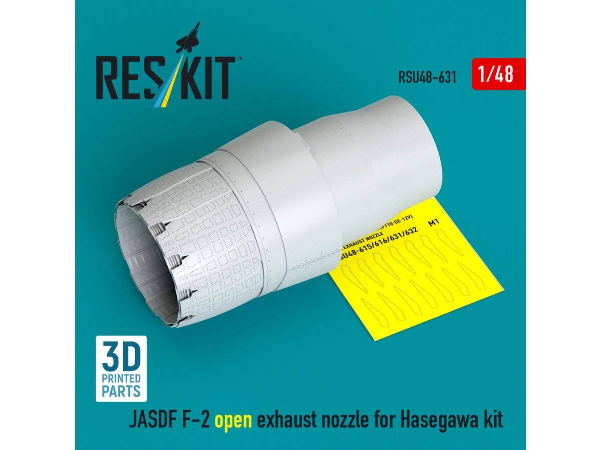 JASDF F-2 open exhaust nozzle for Hasegawa kit (3D Printed)