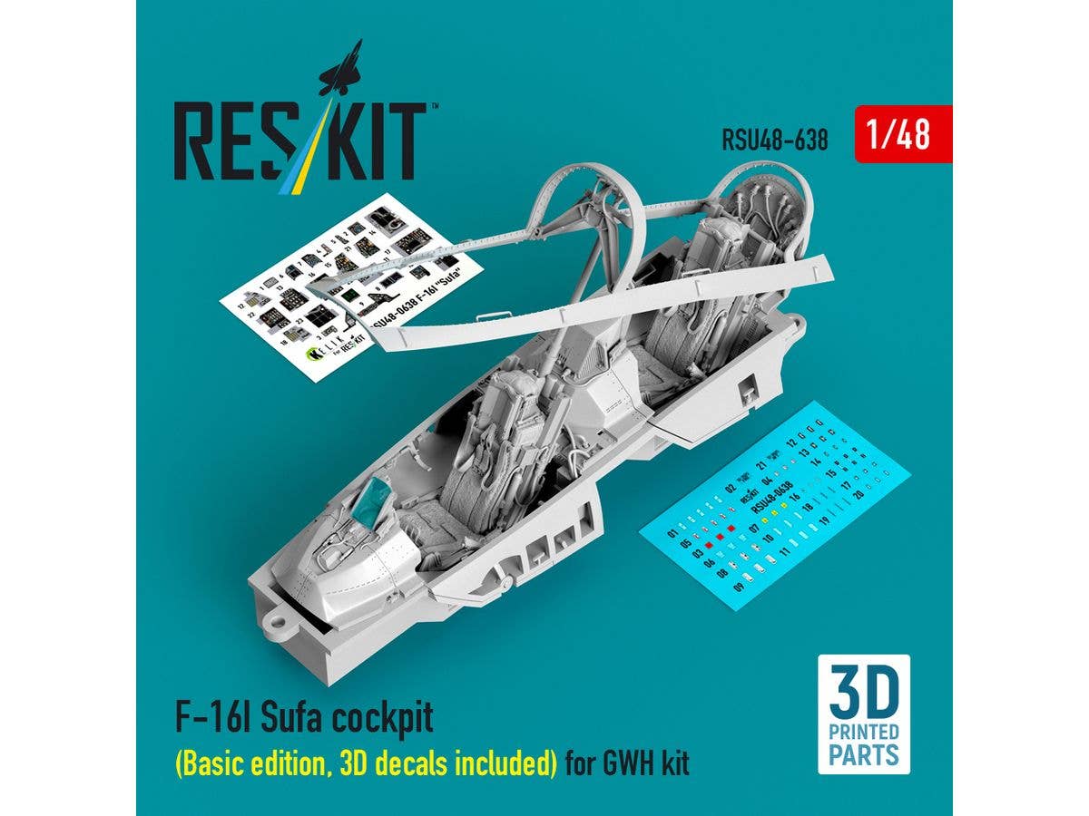 F-16I Sufa cockpit (Basic edition, 3D decals included) for GWH kit