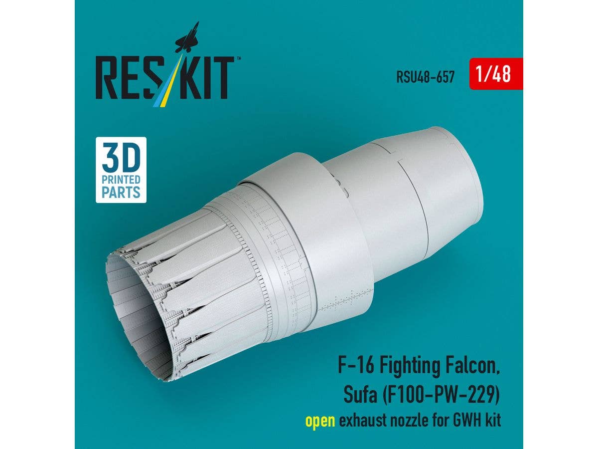 F-16 Fighting Falcon, Sufa (F100-PW-229) open exhaust nozzles for GWH kit (3D Printed)