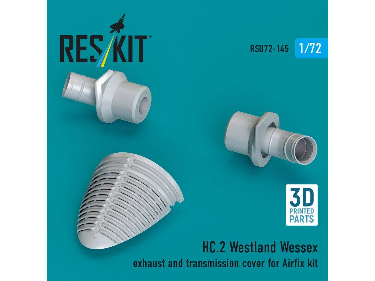 HC.2 Westland Wessex exhaust and transmission cover for Airfix kit (3D Printed)
