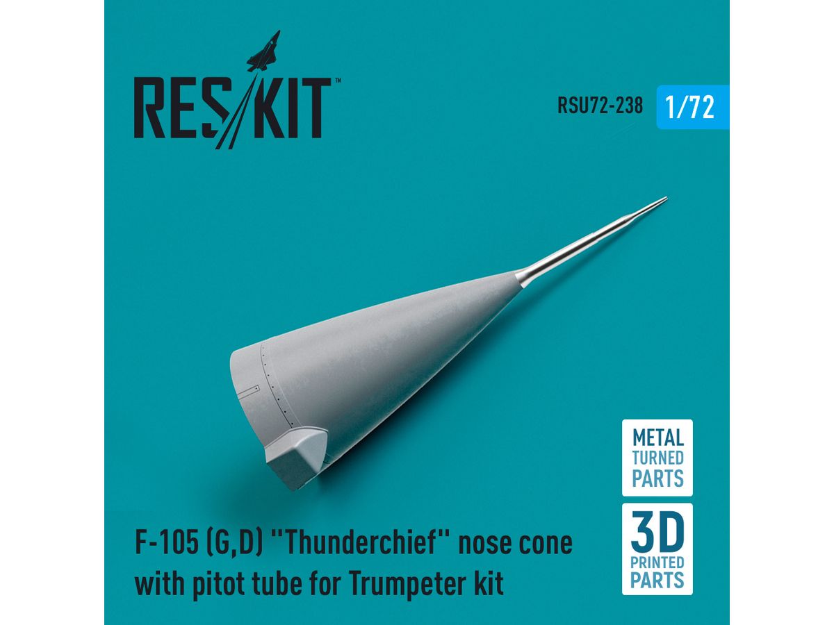 F-105 (G,D) Thunderchief nose cone with pitot tube for Trumpeter kit (Metal & 3D Printed)