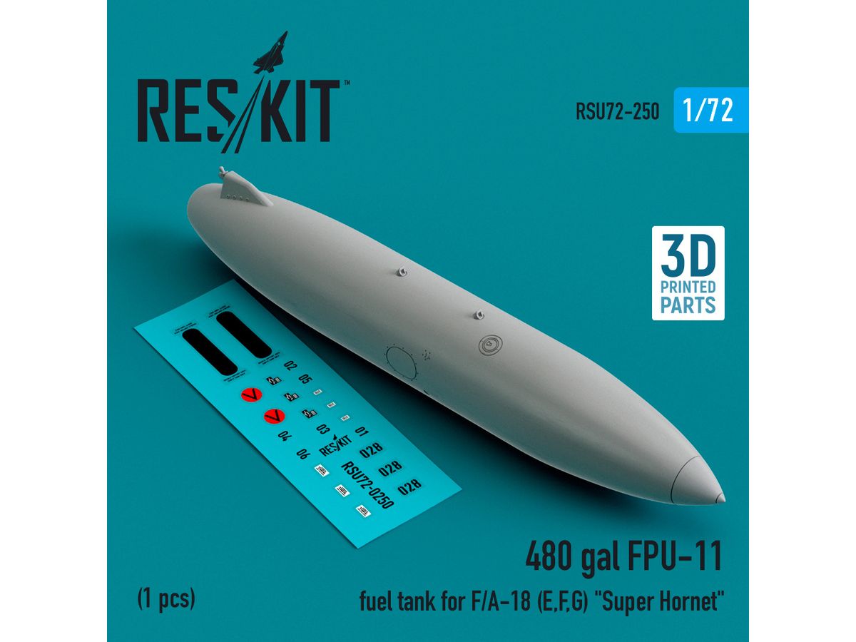 480 gallon FPU-11 fuel tank for F/A-18 (E,F,G) Super Hornet (1 pcs) (3D Printed)