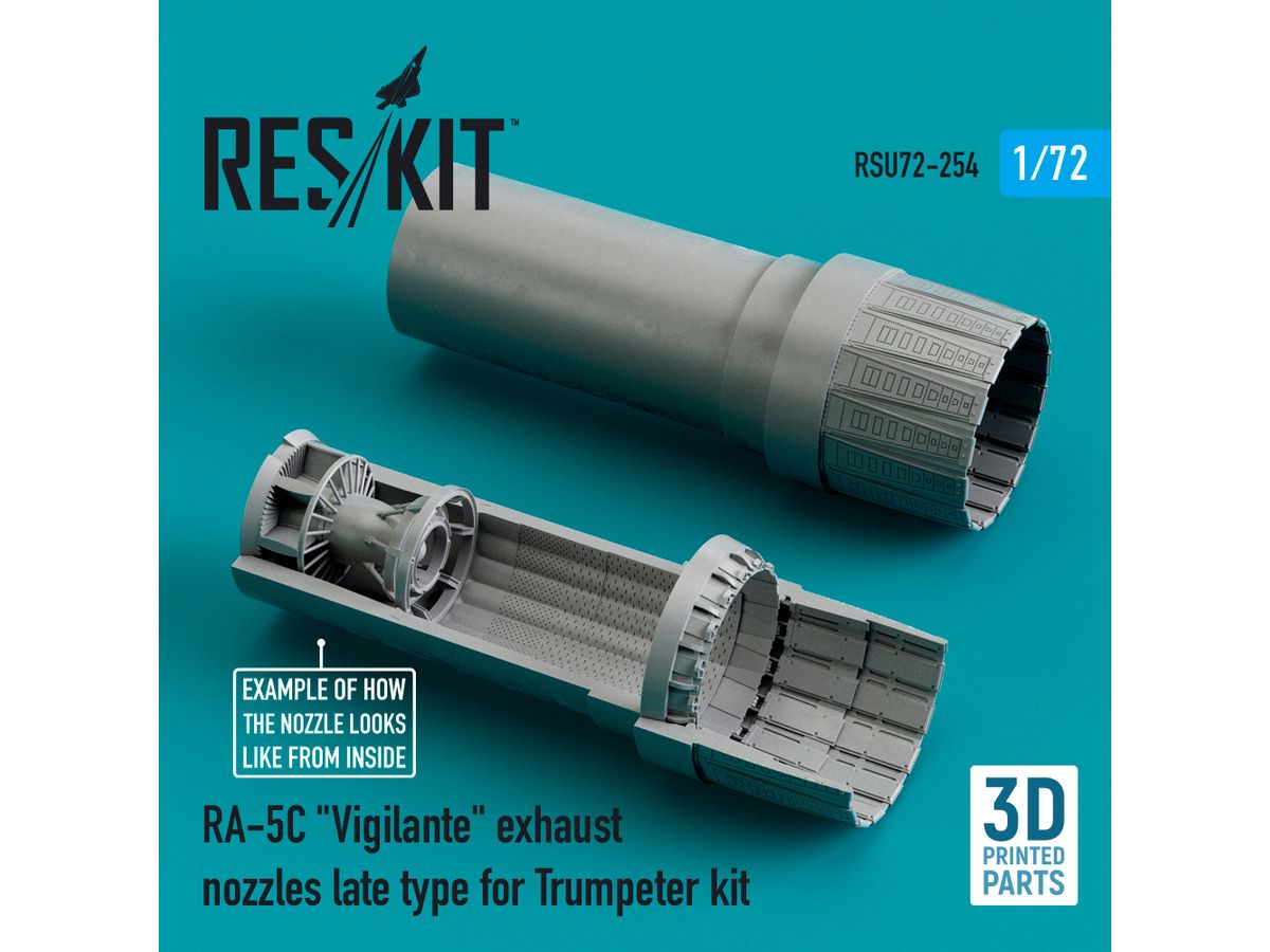 RA-5C Vigilante exhaust nozzles late type for Trumpeter kit (3D printing)