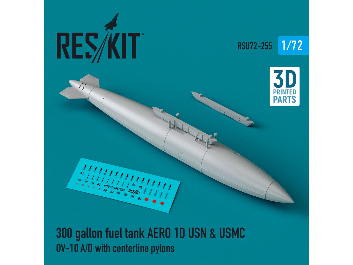 300 gallon fuel tank AERO 1D USN & USMC (1 pcs) (OV-10 A/D with centerline pylons) (3D Printed)