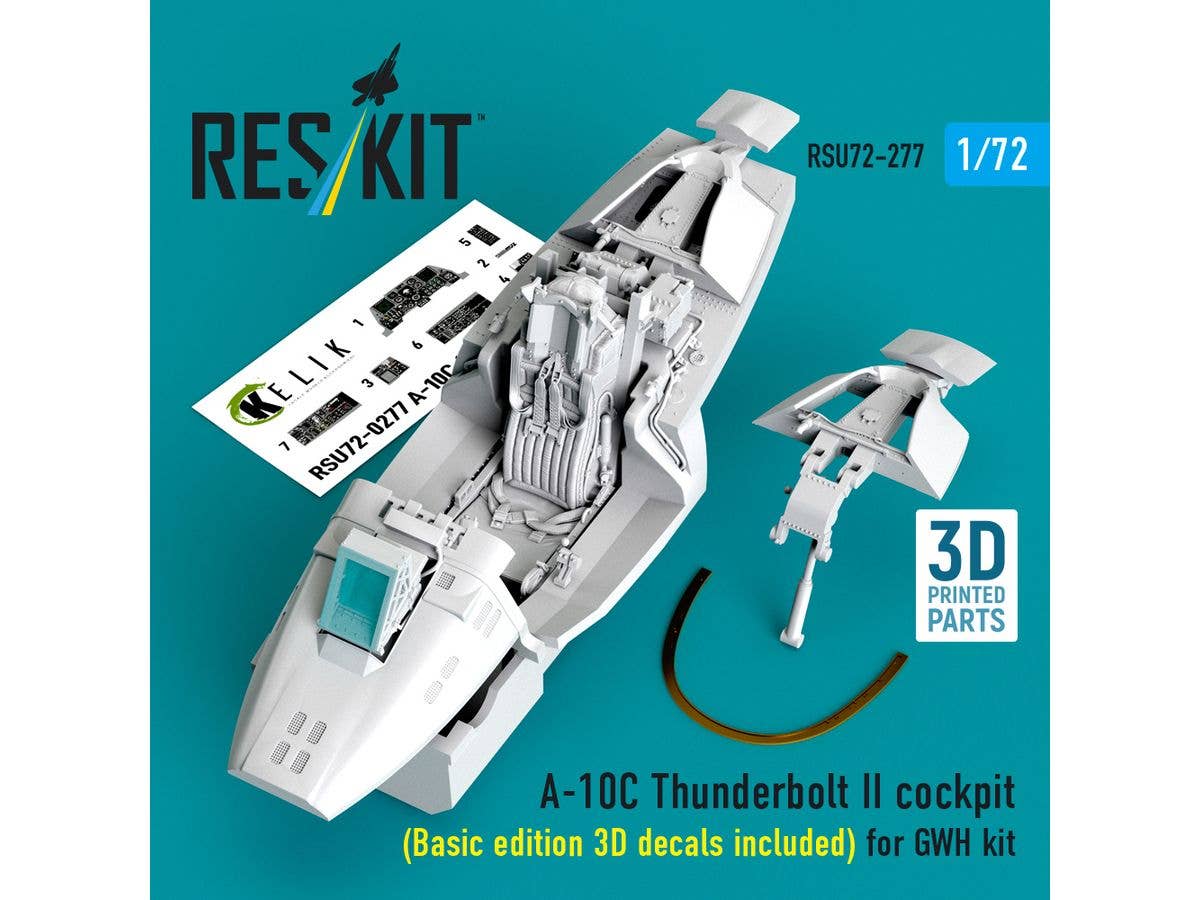 A-10C Thunderbolt II cockpit (Basic edition 3D decals included) for GWH kit (3D Printed)