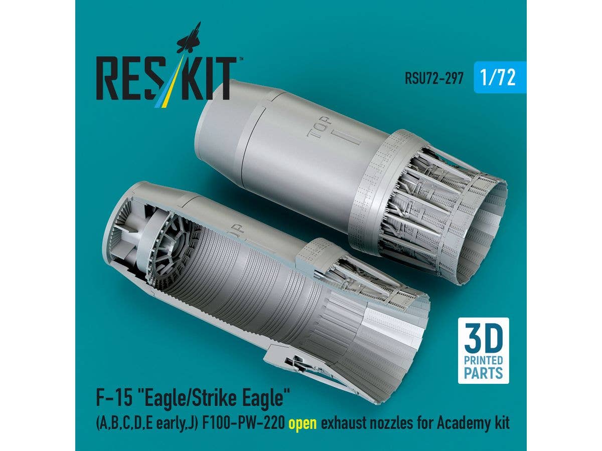F-15 Eagle/Strike Eagle (A, B, C, D, E early, J) F100-PW-220 open exhaust nozzles for Academy kit